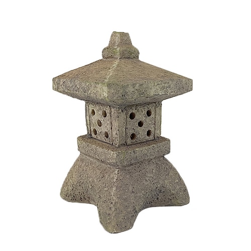 Zen-Garten-Ornamente – solarbetriebene Weg-Turm-Statue, Palast-Laterne und Solarlampe aus Steinpagode als Außendekoration. Image