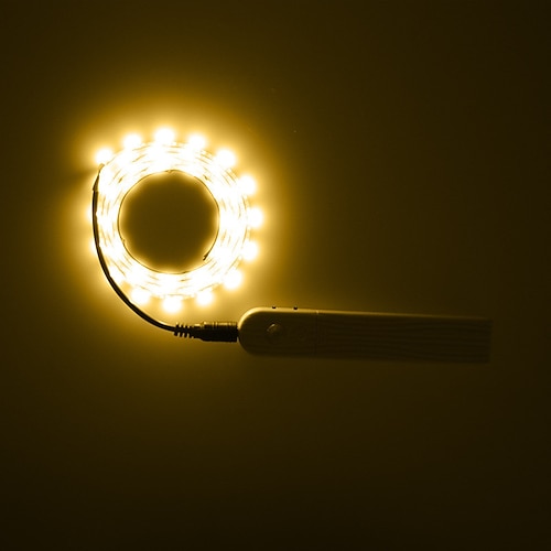 Schranklicht Mit Bewegungsmelder LED-Unterschrankleuchte, 3 m/2 m, kabelloser PIR-Bewegungssensor, wasserdichte LED-Streifenlampe für Küche, Treppe, Kleiderschrank, Nachttisch, 1/2 Stück Image