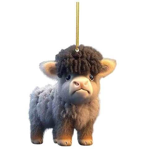 1 entzückender Cartoon-Kuh-Auto-Anhänger – perfekt für Weihnachtsbaumdekorationen Autoinnenausstattung!