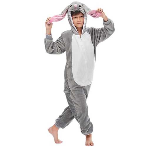 Karnevalskostüm Tier Kaninchen Hund Karneval Kigurumi-Pyjamas Ausgefallene Kostüme Nachtwäsche Warm Lustiges Kostüm Bequem Kinder Unisex Männer und Frauen Weihnachten Halloween Karneval Party