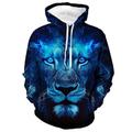 Herren Unisex Kapuzenpullover Hoodie Sweatshirt 1 2 3 4 SchwarzBraun Kapuzenpullover Animal Color Block Wolf Print Täglicher Sport 3D Druck Designer Casual Big and Tall Frühling Herbst Kleidung