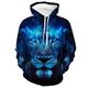 Herren Unisex Kapuzenpullover Hoodie Sweatshirt 1 2 3 4 SchwarzBraun Kapuzenpullover Animal Color Block Wolf Print Täglicher Sport 3D Druck Designer Casual Big and Tall Frühling Herbst Kleidung