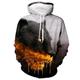 Herren Unisex Kapuzenpullover Hoodie Sweatshirt 1 2 3 4 SchwarzBraun Kapuzenpullover Animal Color Block Wolf Print Täglicher Sport 3D Druck Designer Casual Big and Tall Frühling Herbst Kleidung