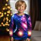 Jungen 3D Graphic Galaxis Raum T-Shirt Langarm 3D-Druck Sommer Frühling Herbst Sport Modisch Strassenmode kinderkleidung 3-12 Jahre Outdoor Casual Täglich Regular Fit