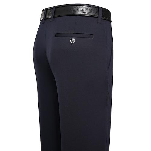 Herren Anzughose Hose Stoffhosen Hose mit flacher Vorderseite Gerader Schnitt Geometrie Stretch Bügelfrei Formell Hochzeit Geschäft Klassicher Stil Lässig Schwarz Königsblau Hohe Taille Dehnbar