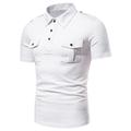 Herren Poloshirt Poloshirt aus Baumwolle Casual Sport Klassisch Kurzarm Basic Komfortabel Glatt Taste Tasche Sommer Regular Fit Schwarz Weiß Grau Poloshirt