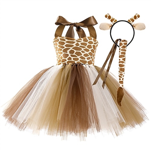 kinderkleidung Mädchen Kleid Tier Leopard Farbverlauf Ärmellos Leistung Party Outdoor Gitter Urlaub Modisch Schön Nylon Knielang abendkleider Schaukelkleid Tüll-Kleid Sommer Frühling 3-10 Jahre Image