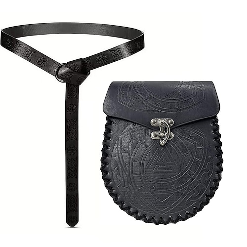 Mittelalterlich Taillengürtel Wikinger Kostüm Unisex Keltisch Vikinger Halloween Karneval Leistung Party LARP Erwachsene Gürtel Tasche