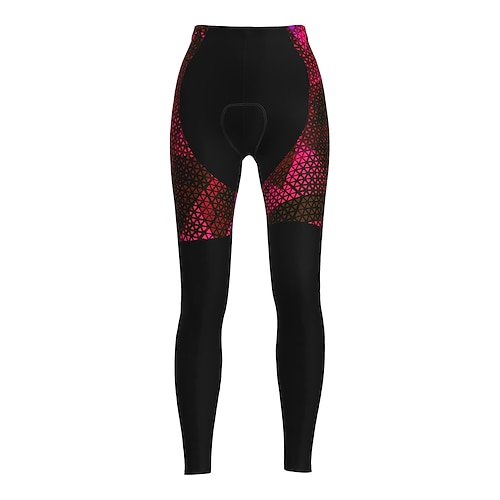 Damen Grafik Gemustert Fahrradhose Fahhrad Hosen Strumpfhosen Mountainbike MTB Straßenradsport Sport Thermowarm 3D-Polster Warm Schnelltrocknend Gelb Rot Bekleidung Fahrradbekleidung