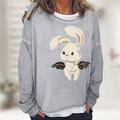 Tier Kaninchen Hase Pullover Pullover mit Rundhalsausschnitt Anime Klassisch Streetstyle Kapuzenshirt Für Damen Erwachsene 3D-Druck Casual