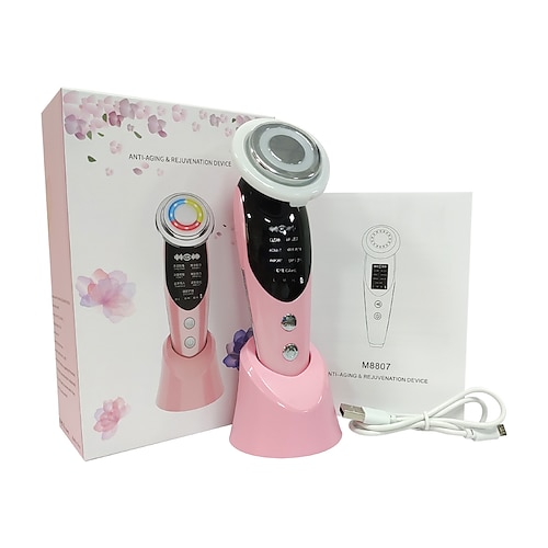 7 in 1 Gesichts Lift Geräte RF Mikroströme Hautverjüngung Gesichts Massager Lichttherapie Anti-Aging Falte Schönheitsgerät Valentinstagsgeschenk Image