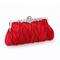 Abendclutch aus weißem Satin mit Plissee – elegante Handtasche mit floralem Metallrahmen für Hochzeiten, Cocktails und formelle Anlässe