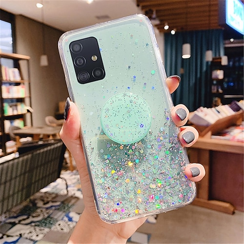Handy Hülle Handyhüllen Für Samsung Galaxy S25 S24 S23 S22 S21 FE S21 Ultra Plus S20 A34 A54 A53 Rückseite Mit Ständer Vollschutz Glitzer Glanz Himmel Glitzernd TPU Image