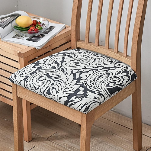 Esszimmerstuhlbezug, Stretch-Stuhlsitzbezug Stuhlhussen, elastischer Stuhlschutz für Esszimmer, Party, Hotel, Hochzeit, weich, abnehmbar und waschbar Image
