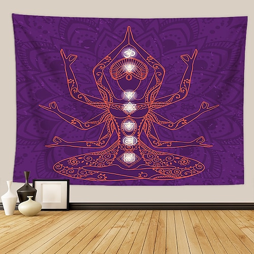 indische sieben chakra meditation wandteppich yoga studio wandteppich raumdekoration innerer frieden wandteppich reiki spirituelles heilendes geschenk Image