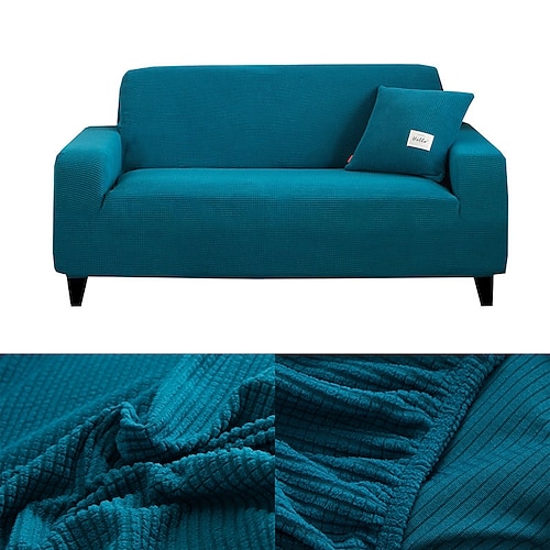 Stretch-Sofabezug, Schonbezug, weinrot, Jacquard, elastisch, Sofagarnitur, Sessel, Zweisitzer, 4- oder 3-Sitzer, L-Form, weich, strapazierfähig, waschbar (ein Boster-Bezug gratis) Image