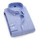 Herren Oberhemd Hemd Kragenhemd Bügelfreies Hemd Oxford Hemd SchwarzWeißMarineblau Weiß Marineblau Langarm Gestreift Umlegekragen Frühling Herbst Hochzeit Outdoor Bekleidung Button-Down