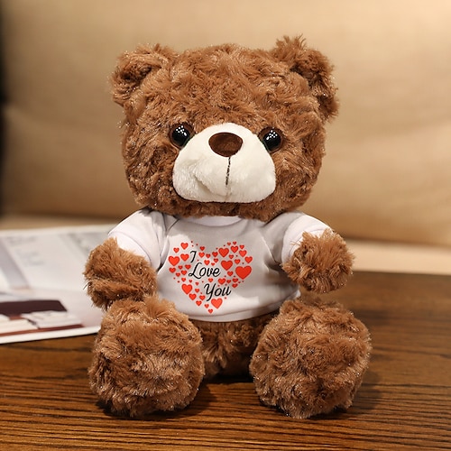 Weihnachtsgeschenke für Frauen Mama Sie Frauentagsgeschenke Evlooe Bär Plüschspielzeug für Valentinstag süßer 9.8 Teddy Bär Plüschspielzeug mit Rose weicher kleiner kuscheliger Bär für den Muttertag Image