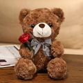 Frauentagsgeschenke, Evlooe-Bär, Stofftier, Plüschtier zum Valentinstag, süßer 9,8 Teddybär mit Rose, weicher kleiner Kuschelbär, Geschenke für Freundin, Freund, Muttertagsgeschenke für Mama