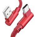 Micro-USB-Typ-C-Kabel, 2,4 A, Schnellladegerät, USB-Kabel, 90-Grad-Winkel, geflochtenes Nylon-Datenkabel für Samsung/Sony/Xiaomi Android-Handy