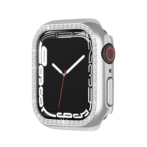 2er Pack Uhrengehäuse mit Displayschutzfolie Kompatibel mit Apple Watch Series 8 7 41mm 45mm / Series 6 5 4 SE 40mm 44mm / Series 3 2 1 38mm 42mm Kratzfest Bling-Diamant HD klar Gehärtetes Glas Image