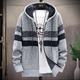 Herren Pullover Strickjacke Pullover Hoodie Zip Pullover Reißverschluss Pullover Jacke Stricken Strick Farbblock Mit Kapuze Stilvoll Outdoor Heim Bekleidung Herbst Winter Wein Marineblau S M L