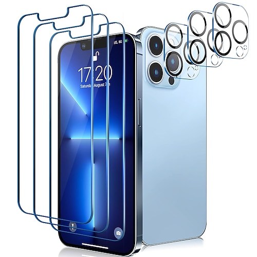 3 Sätze Schutzfolie Kamera Schutzfolie Für Apple iPhone 16 iPhone 15 Pro Max Plus iPhone 14 Pro Max Phone 13 Pro Max 12 11 X XR XS Max 8 7 Gehärtetes Glas Anti-Fingerprint High Definition (HD Image