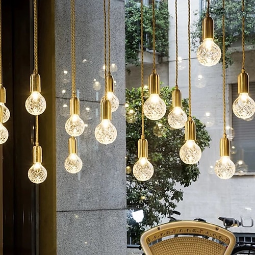 LED-Pendelleuchten, Galss-Design, 10,2 cm, Kücheninsel-Beleuchtung, modernes Bauernhaus, Foyer, Eingangsbereich, Leuchten, Decke, hängender Globus über Tisch, verstellbares Kabel, 1 Stück, 110–240 V Image