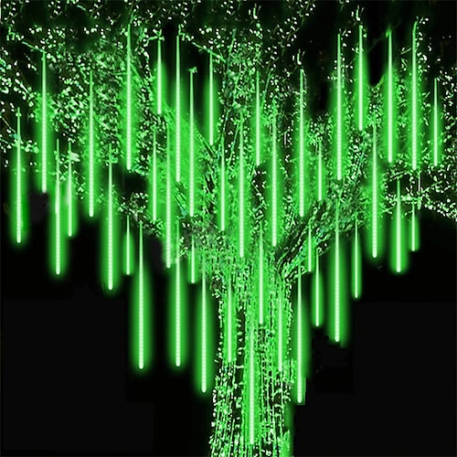 Lichter Außen Meteorregen Lichter fallende Stern Lichter 30cm/50cm/80cm 8 Röhren LED Eiszapfen Schnee Lichter Regenlicht für Baum Halloween Feiertags Party Dekoration Image