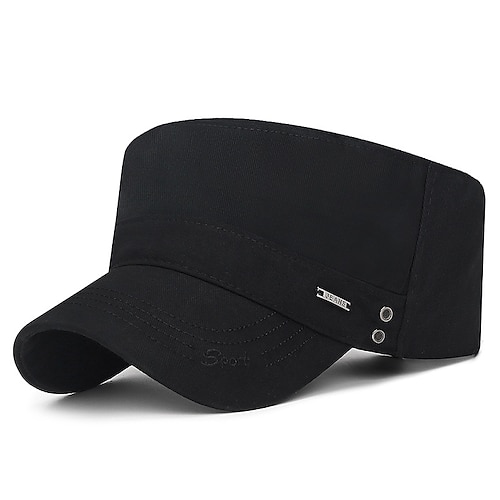 Unisex Schiebermütze Cap Basecap Militärmütze Kadettenhut Schwarz Dunkelmarine Polyester Warm Vintage Brautkleider schlicht Minimalismus Outdoor Urlaub Glatt Einstellbar Sonnenschutz Modisch Image