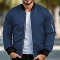 Herren Bomberjacke College Jacke Sport Jacke Outdoor Sport Warm Tasche Herbst Winter Glatt Modisch Strassenmode Ständer Standard Meeresblau Rot Grün Khaki Jacken