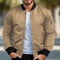 Herren Bomberjacke College Jacke Sport Jacke Outdoor Sport Warm Tasche Herbst Winter Glatt Modisch Strassenmode Ständer Standard Meeresblau Rot Grün Khaki Jacken