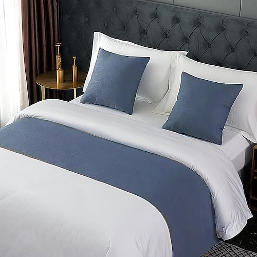 Bettläufer Bettschal, dekorativer Bettschal für Zuhause, Hotel, Tagesdecken, Schals, Schutz, moderner, solider Bettläufer für den Fuß des Betts, Zuhause, Schlafzimmer, Bettwäsche, Dekoration Image