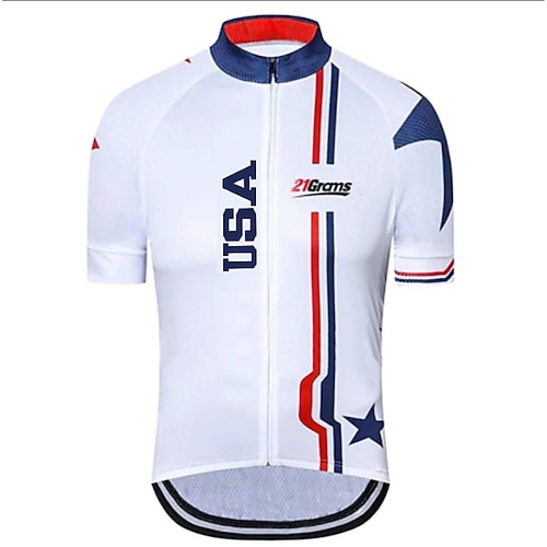 Amerikas 250. Jahrestag Tag der Unabhängigkeit Herren Radtrikot Gemustert Irland Nationalflagge Kurzarm Fahhrad Trikot Oberteil mit 3 Gesäßtaschen Mountainbike MTB Straßenradsport Schnelltrocknend Image