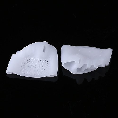 1 Paar Hallux Valgus-Korrektor, Zehentrenner, Zehenspreizer, geteiltes Zehengerät, Fünf-Zehen-Vorfußpolster, tragbare Silikonschuhe für Damen Image