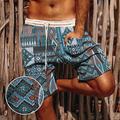 Herren Sommer-Shorts Strandshorts Kurze Hosen Lässige Shorts Seersucker-Shorts Baggy Shorts Kurze Hosen Kordelzug Elastische Taille 3D-Druck Grafik-Drucke Geometrie Komfort Atmungsaktiv Kurz Täglich