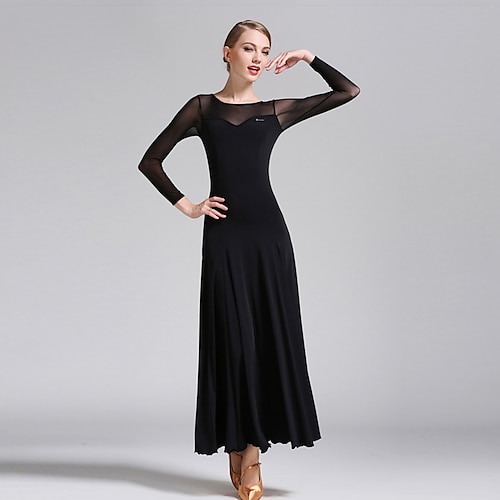 Für den Ballsaal Kleid Pure Farbe Tüll Damen Leistung Ausbildung Langarm Polyester Image