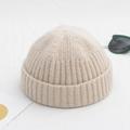 Herren Beanie Mütze Fischermütze Trawler-Mütze Watch Cap Wollmützen Hellgelb Schwarz Baumwolle Sport Reise Kante aufrollen Outdoor Urlaub Glatt Windundurchlässig Warm