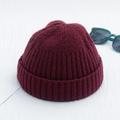 Herren Beanie Mütze Fischermütze Trawler-Mütze Watch Cap Wollmützen Hellgelb Schwarz Baumwolle Sport Reise Kante aufrollen Outdoor Urlaub Glatt Windundurchlässig Warm