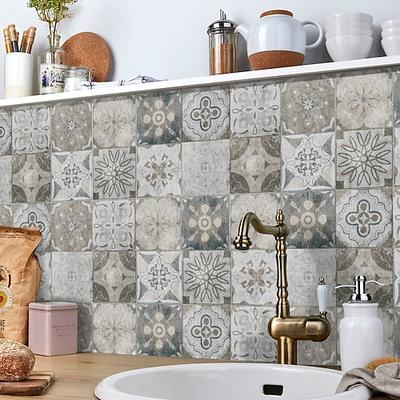 24/48 stücke wasserdichte kreative küche badezimmer wohnzimmer selbstklebende wandaufkleber wasserdichte mode graue fliesenaufkleber Image