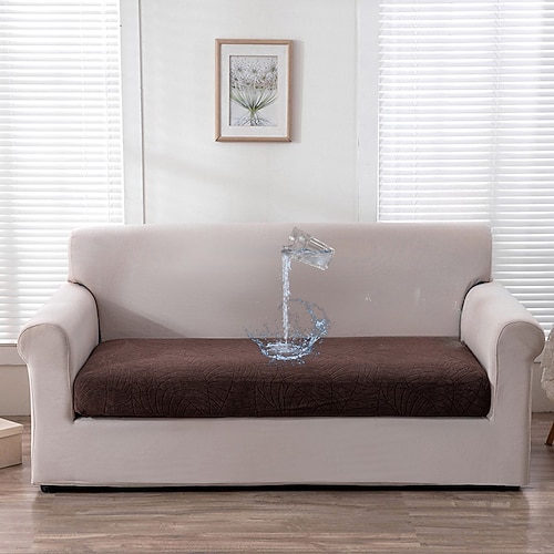 Stretch-Sofa-Sitzkissenbezug, Schonbezug, burgunderfarben, magischer Sofabezug, Couch-Sessel, Loveseat, 4- oder 3-Sitzer, grau, schwarz, rot, weich, strapazierfähig, waschbar Image