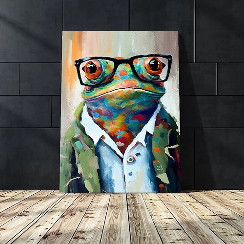 1pc Punk Rock Katze Porträt Ölgemälde Wandkunst Originalvorlage Druck Felino Anmail Impressionist Wohnkultur Tierhaus Haustier Dekor Image