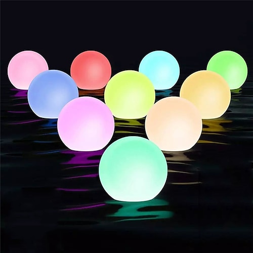 Außenleuchte 1x 2x 6x ip68 wasserdichte RGB LED für Schwimmbad schwimmende Ball Lampe RGB Hausgarten Ktv Bar Hochzeitsfeier dekorative Urlaub Sommer Beleuchtung Image