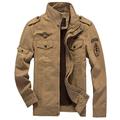 Herren Bomberjacke College Jacke Taktische Jacke Casual tragbar Multi Pocket Frühling Herbst Winter Militär Militär Stil Ständer Standard Baumwolle Regular Fit Schwarz Armeegrün Khaki Jacken