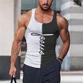 Herren Tank Top Shirt Ärmelloses T-Shirt für Männer Graphic Farbblock Vertrauen Rundhalsausschnitt Bekleidung 3D-Druck Täglich Sport Ärmellos Bedruckt Designer Muskel Ehefrau-Schläger-T-Shirt