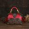 Damen Handtasche Umhängetasche Schultertasche Boston-Tasche PU-Leder Party Täglich Ferien Geprägt Großes Fassungsvermögen Leicht Langlebig Farbblock Blume Folk Dunkelbraun Weinrot Armeegrün