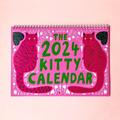 2024-Kalender, dicker, glatter Kittypaper-Kalender mit lustigen Katzen, lichtbeständiger Kitty-Wandkalender 2024, hängender Katzenkalender, Kitty-Monatskalender zum Organisieren und Planen