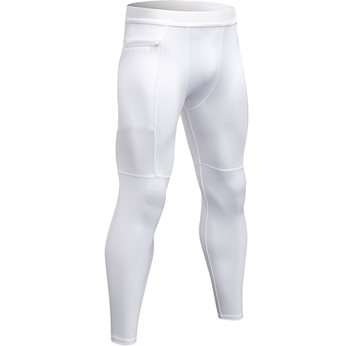 YUERLIAN Herren Kompressionsstrumpfhosen Grundschicht mit handytasche Hohe Taille Basisschicht Sommer Frühling Herbst Winter Thermowarm Power Flex Feuchtigkeitsableitend Atmungsaktiv Fitnesstraining Image