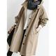 Damen Trenchcoat Outdoor Strasse Täglich Herbst Winter Lang Mantel Regular Fit Windundurchlässig Atmungsaktiv Zeitgenössisch Stilvoll Brautkleider schlicht Jacken Langarm Glatt Mit Taschen Schwarz