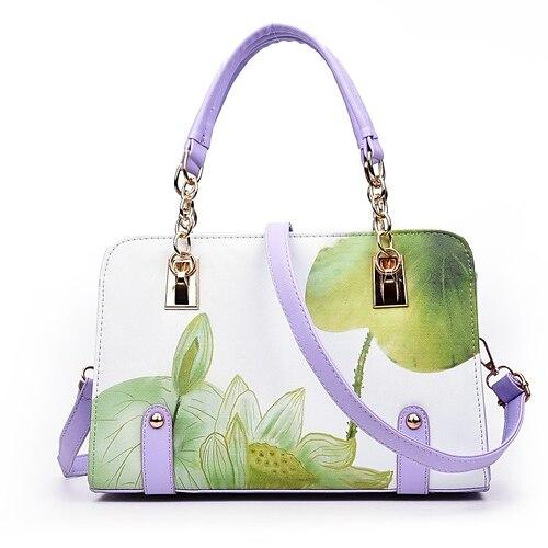Damen Handtasche PU-Leder B¨¹ro Täglich Hohe Kapazität Anti Staub Geometrisch Blume Wein Schwarz Rot